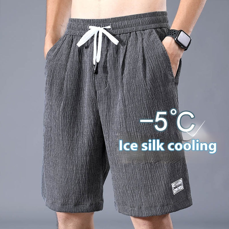 Shorts d'été en soie glacée, pantalons minces de sport à séchage rapide