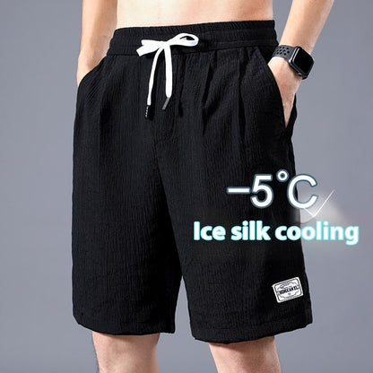 Shorts d'été en soie glacée, pantalons minces de sport à séchage rapide