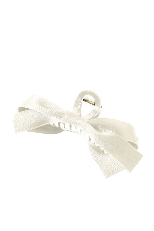 Large size hair clip with white bow decoration