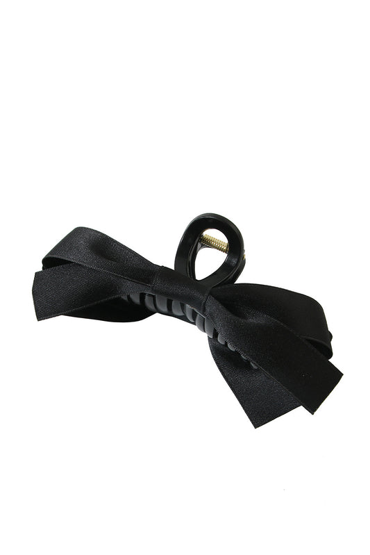 Large size hair clip with black bow decoration
