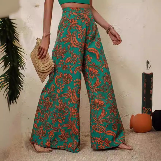 Pantalon pour femme à imprimé floral élégant