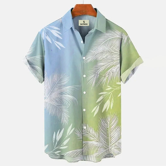 Camisa hawaiana informal con impresión digital 3D